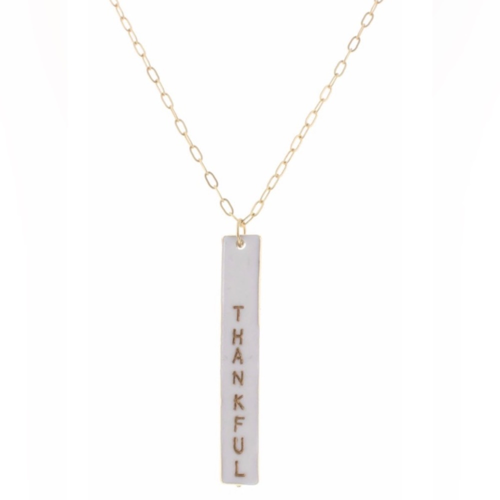 Jane Marie Gloria Thankful Cross Bar Necklace NWT